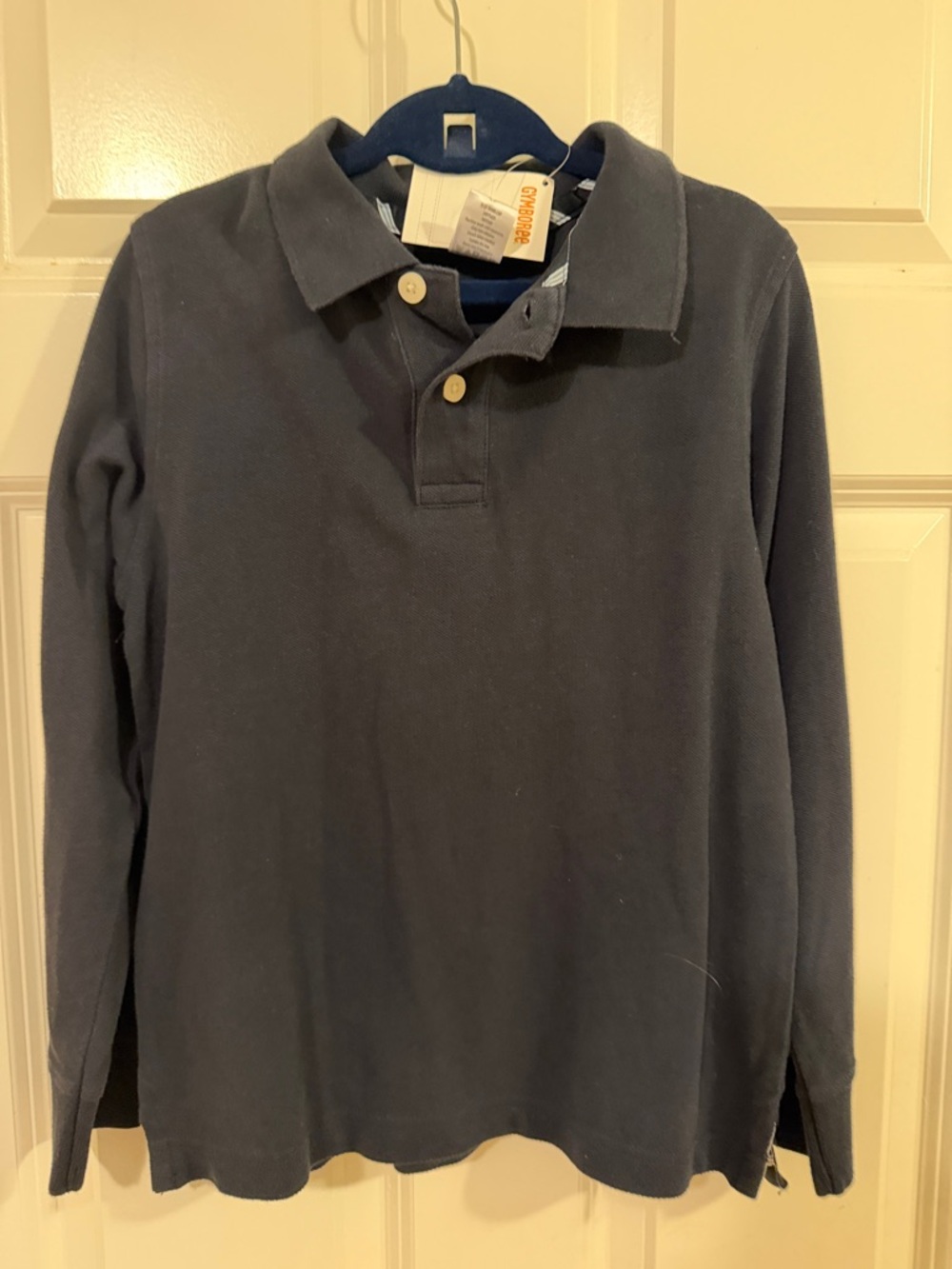 Gymboree Boys Long-Sleeve Polo Shirt - Navy Blue